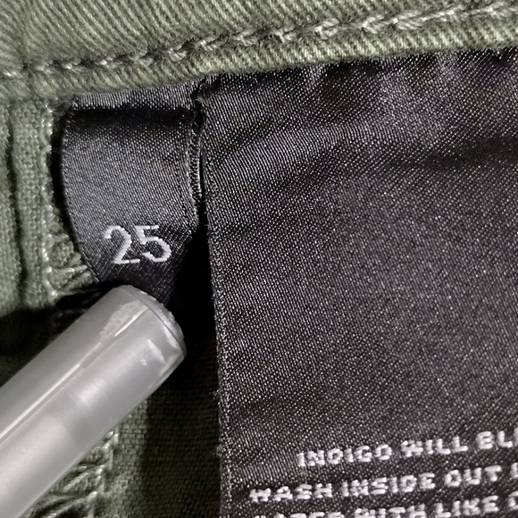 J Brand Zion Mid-Rise Skinny Jeans Womens 25 Olive Green Boho Retro Y2K Casual - Picture 10 of 12